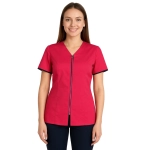 Żakiet na suwak amarant lamówka granatowa roz. 44 – żakiet lekarski damski – odzież medyczna - widok dodatkowy